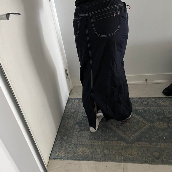 Y2K Point Zero Navy Blue Cargo Maxi Skirt - Picture 5 of 8